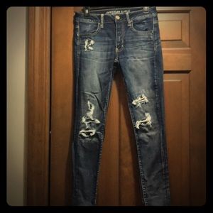 American Eagle Distressed Jeggings Size 6 Short